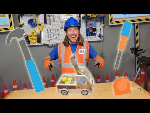 Handyman Hal builds a Catapult | Catapult Truck Toy building with Tools