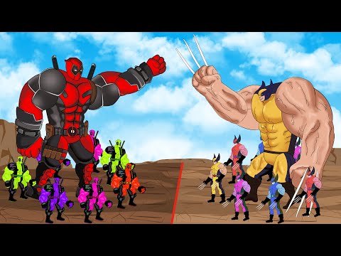 Evolution of Wolverine vs Evolution of Color Team Deadpool [2025] | SUPER HEROES MOVIE ANIMATION