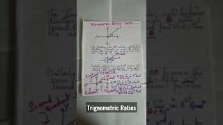 Trignometric Ratios#shorts #trignometricfunctions #handwrittennotes#hubli #trigonometry#class11