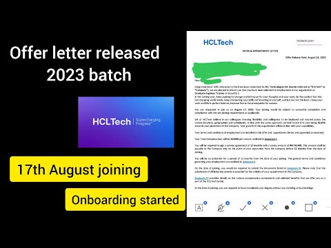 Hcl released Offer letter for 2023 #hcl #hclonboarding #hcltechnologies #hclrecruitment