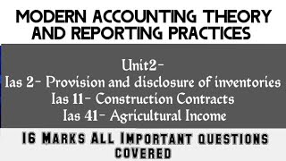 IAS-2 Inventories, Ias11- Construction Contracts, Ias41- Agricultural Income Mcom 1 Sem#exam#bcom