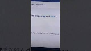 Double equals also used type check || #frontend #coding #javascript #reactjs