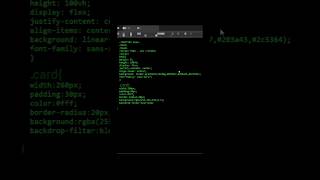 Pure CSS glassmorphism UI ✨#shorts#shortsfeed#shortvideo#coding#python#programming