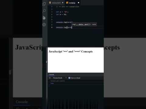 JavaScript '==' and '====' comparison