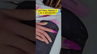 NAIL TECH BEGINNER PERFECTING HER JOB