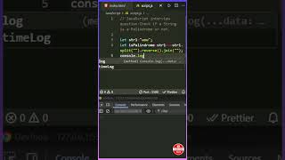 JS Interview Hack🚀: Palindrome in Seconds!⏱️#shorts