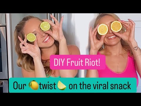 Fruit Riot DIY 💚🩷Can we copycat these?! @PurpleStars02 #diy #snacks #viral #bestfriend #challenge