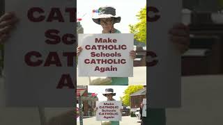 Protest outside catholic school board