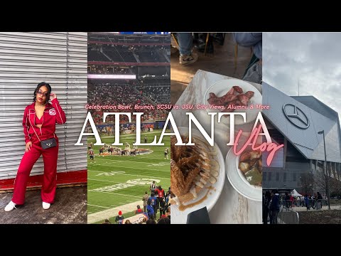 ATL TRAVEL VLOG: Celebration Bowl, SCSU vs. JSU, Brunch, City Views, Fashion Looks & More