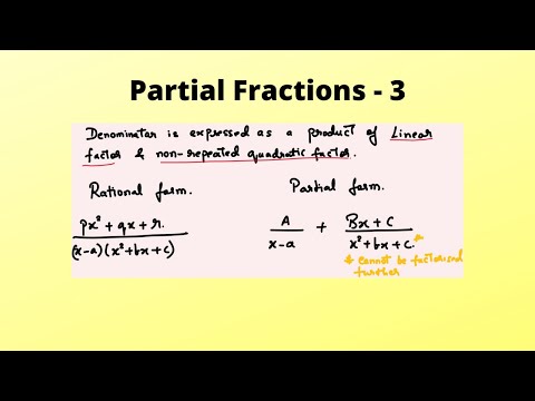 Denominator is expressed as product of linear factor & non repeated quadratic factor