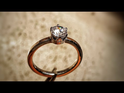 MAKING A WHITE DIAMOND RING | Handmade Silver Diamond Ring