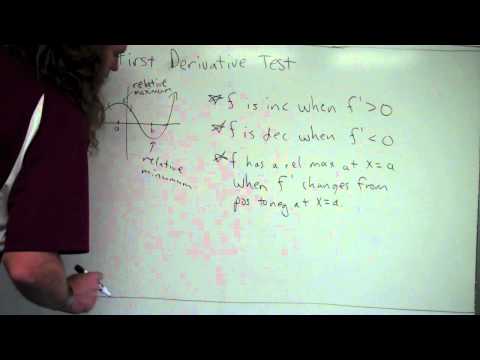 First Derivative Test (Inc, Dec, rel extrema)