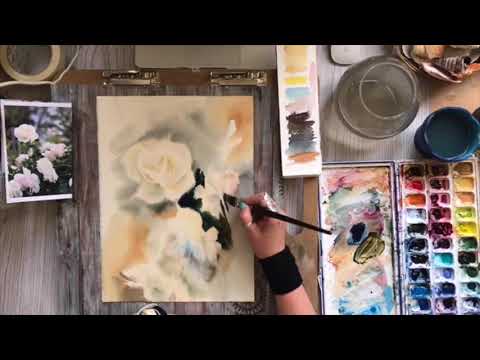 Time-lapse of a watercolour by artist Sophie Rodoinov
