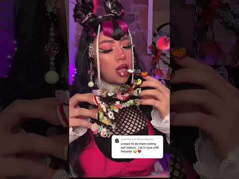 chewing nails asmr😋