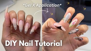how to do DIY aesthetic nails at home | easy to do tutorial ⋆ ˚｡⋆୨୧˚