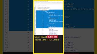 Java Spring Boot(Send HTML Emails) SpringBoot Tutorial,Java Tutorial In Telugu,Java Tutorial #shorts