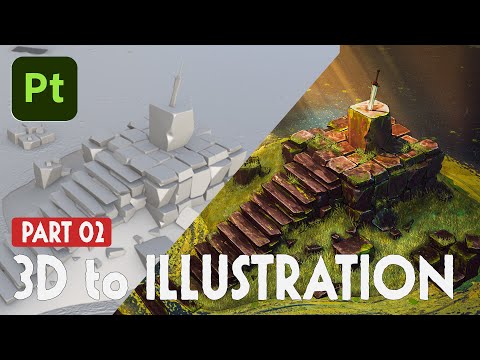Texturing a Stylized Scene in Substance Painter – 3D to 2D Illustration (Part 2)