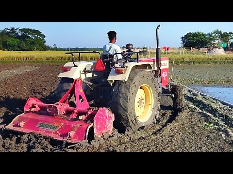 Tractor Working With Mud | Swaraj 744 Fe Tractor | Tractors Kids Videos | Tractor Q