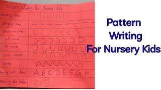 Pattern writing for nursery kids, standing line, sleeping line curve line, waves