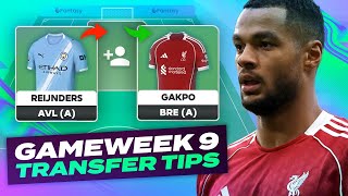 FPL TRANSFER TIPS GAMEWEEK 9 | Fantasy Premier League Tips 2025/26