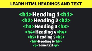 Headings & Paragraphs in HTML