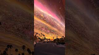 City Lights Under a Cosmic Dream ✨🌴 #DreamySky #CosmicVibes #CityNights #SurrealArt #PalmTrees