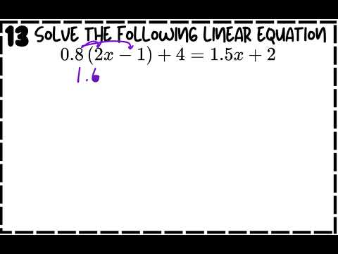 Question 13: Solving Linear Equations