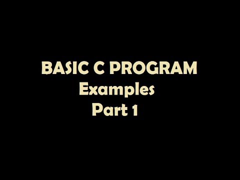2 BASIC C Program Examples Part 1