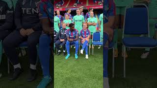 Two teams united 🤝 CPFC Team Photo Day | #crystalpalace #premierlegaue #cpfc