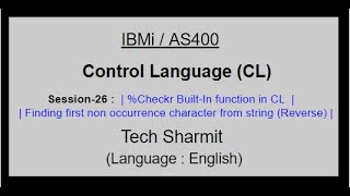 %Checkr Built-in function in cl program | CL programming | CL program for Beginners |