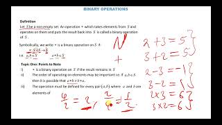 LECTURE 5 BINARY OPERATIONS