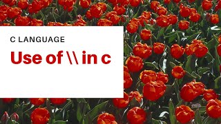 Use of \\ in c language
