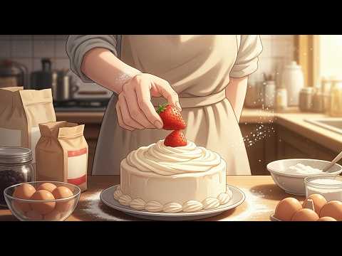 Baking a Strawberry Cake in a Ghibli Movie 🍰 Cozy Anime Ambience[4K]