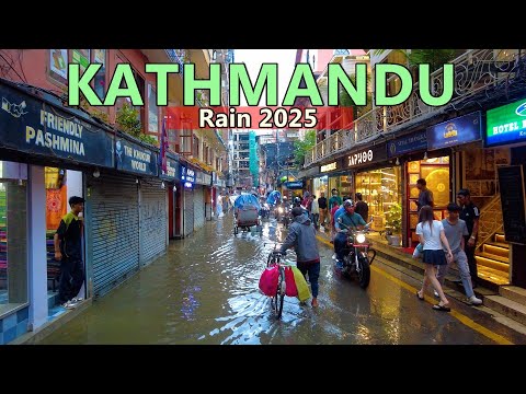🇳🇵 KATHMANDU After Heavy Rainfall in Nepal 2025 Kathmandu City Tour around Thamel Area 🇳🇵
