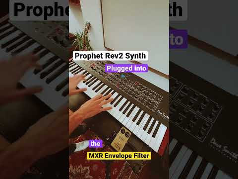 Vintage MXR Envelope Filter plugged into Prophet Rev2 Synth for funky 70s sound.