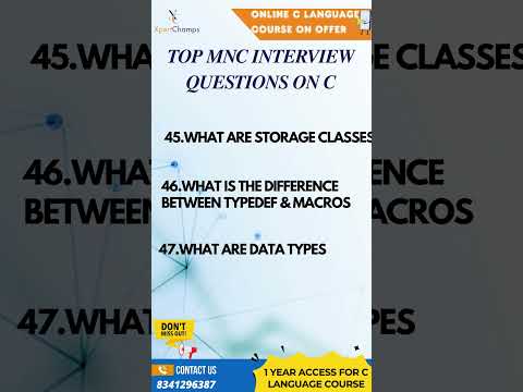 Top C Interview Questions part-12 | XpertChamps Insights #skillstruct