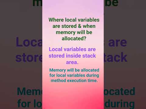 where local variables are stored?#localvariables #variables #java #shorts #basics