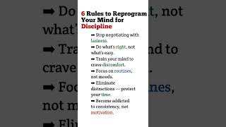 6 Rules To Program Your Mind For Discipline