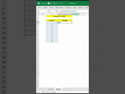 Average Formula In Excel #shorts #msexcel