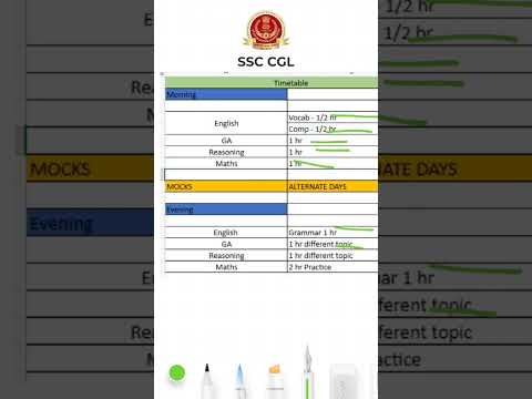 SSC CGL Timetable || Tier 1 Preparation #ssccgl #sscchsl #math #shorts
