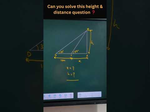 Can You Solve This Tricky Trigonometry Height & Distance Question? #maths #viralvideo #mathstricks