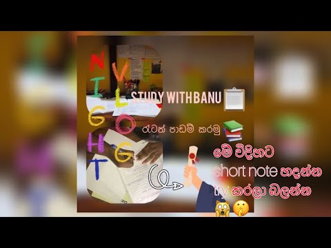 රැටත් පාඩම් කරමු 📚📖 මේ වගේ short note හදන්න try කරලා බලන්න 🙀🤫| Night study vlog 🌚