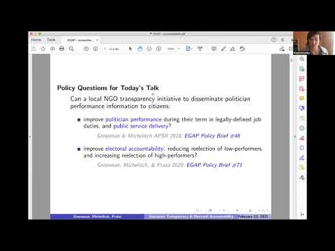 From Evidence to Policy. Sustained Transparency & Electoral Accountability