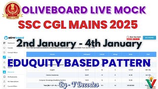Oliveboard Live Mock Test Today |2nd Jan - 4th Jan| Eduquity Based | SSC CGL 2025 #ssc #steno #cgl