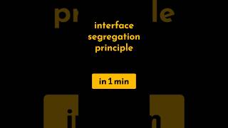 Interface Segregation Principle in 1 min | #geekific #solid #in1min