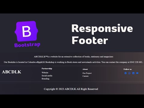 Responsive Footer Design using HTML, CSS & Bootstrap | Website Footer