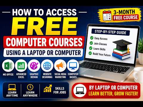 How to Access Free Computer Courses Using a Laptop or Computer | Beginner Guide | Free Training