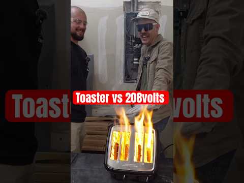 We Plugged a 110v Toaster Into 208v… What Could Go Wrong? #electrician #commercialelectrician #tools