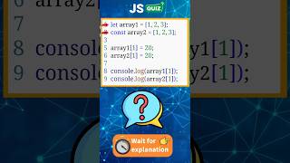 JavaScript Quiz #16 const arrays #javascriptinterview