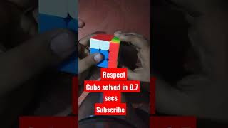 cube solved in 0.7 secs #speedcubing #cuber #cubing #cubers #howtoviralvideo #shorts #viral